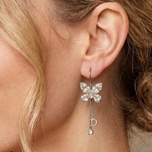 Christian Dior Vintage Butterfly Rhinestone Earrings